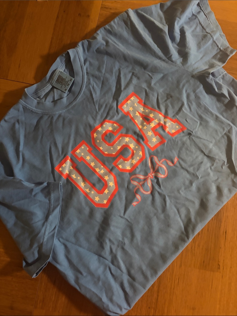 Light Blue USA Graphic Tee